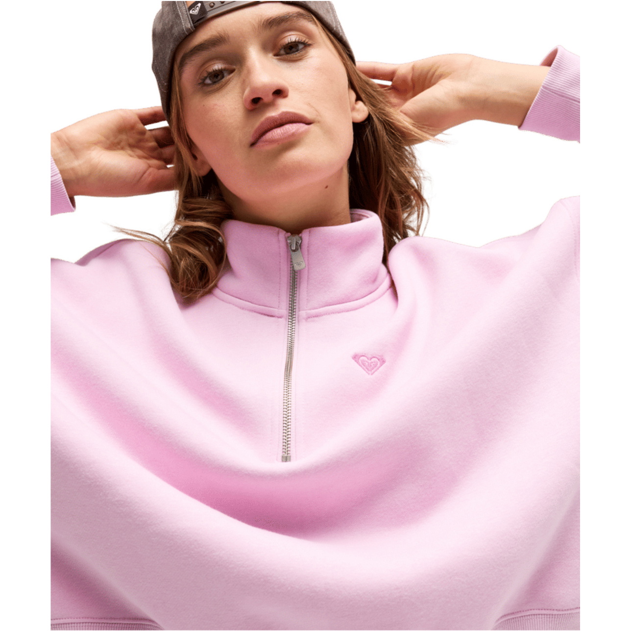 2026 Roxy Womens Everfree High Collar Sweatshirt ERJFT05137 - Pink Lavender